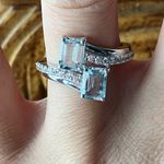 Natural Aquamarine Sterling Silver Ring Size 8 Photo 0