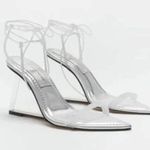 Good American Metallic Clear Heel Strap Heels Photo 1