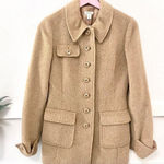 Halogen Wool Alpaca Mohair Blend Neutral Tan Button-Front Jacket Women’s Size XS Photo 0