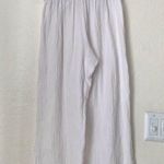 Joie  Crop Pants Wide Leg Pull On Drawstring Waist White Beachy Palazzo Sz M Photo 1