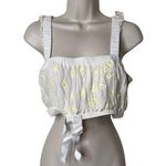 Cinq à Sept Cinq a Sept silk mini crop top floral embroidery sz M Photo 0