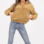 Kori  1/4 zip Sherpa pullover. Size Large. Rust Photo 3