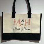 Maid of Honor Canvas Tote Bag New Black Photo 0