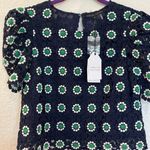English Factory NWT  Navy Short Sleeve Flower Embroidery Blouse Photo 1