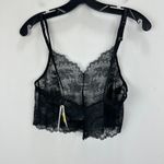 Natori Chantilly Lace Cami Top Black Sheer Lounge Lingerie Cropped Medium NWT Photo 8