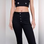 Maje  Flare High Rise Jeans Front Patch Pocket Jeans Black Photo 3