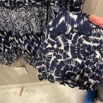 JM Collection Cute navy white multiprint ruffle boho maxi elastic waist pull on skirt flowy Photo 9