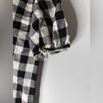 Loft  Picnic Black White Buffalo Plaid Check‎ Linen Puff Dress Size 8 Photo 4