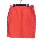 J.Crew  Knee Length Pencil Cotton Stretch Skirt Back Zip Slit 12 Coral Orange Photo 0