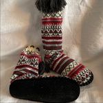 The Great  knee-high knit slipper socks (will sell as a set including hat and scarf) Photo 0