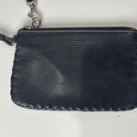 Coach Whipstitch Leather Wristlet – Black Braided Trim – Blue Graphic Lining Photo 1