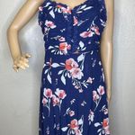 Derek Heart NWT Ruffled Floral Mini Spaghetti Straps Dress Blue White Coral L Photo 1