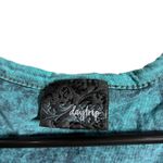 Daytrip  Distressed Graphic Tee Shirt Teal Blue Wings Rhinestone Women's S Photo 3