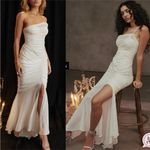 House Of CB  'Pearla' Ivory Ruched‎ Maxi Dress NWOT size XS Photo 9