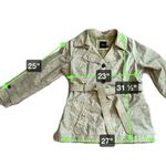 Faded Glory  Pale Green & White Geometric Belted Rain Coat Size XL (16-18) Photo 3