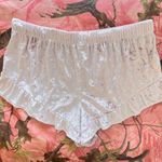 Victoria's Secret pink crushed velvet ribbon pajama frill shorts Photo 2