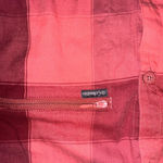 Columbia Pink Red Plaid Cotton Blend Long Sleeve Button Up Womens Large Photo 3