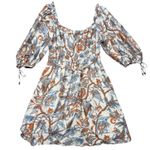 House of Harlow  1960 Nicole Richie Boho Floral Cotton Peasant Dress Size L Photo 2