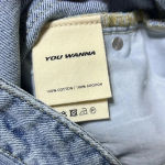 You Wanna Wide Leg Distressed Raw Hem Jeans NWT Baggy Y2K Patches‎ Grunge Size 28 Photo 7