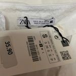 ZARA NEW White Short Sleeve V Neck button Front Shirt Blouse Crop top Size S Photo 3