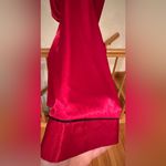 Jones New York Jone New York Bright Red Vintage Satin Robe Black Embroidered Initials. Sz L Photo 3