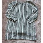 Verve Ami Blouse Tunic Top Gray White Long Sleeve Button Up V-Neck Size Large Photo 7