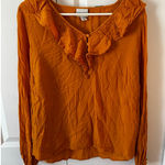 Ava & Viv  Orange Ruffle Blouse Plus Size XL Photo 0