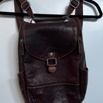 Unisex Brown Leather Backpack/Crossbody Photo 0