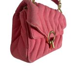 Sandro Pink Yza Quilted Gold Chain Canvas Bag Photo 6