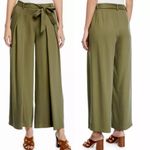 Eileen Fisher Heavy Tencel Twill Tie Waist Wide Leg Olive Pants - Sz 12 Photo 2