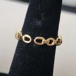 Gold Filled Chain Link Clamper Bangle Bracelet Adjustable Ring Set Photo 3