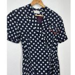 Nipon Boutique Polka Dot Silk Dress Size 6 Vintage 1980s Navy White Nautical Photo 4