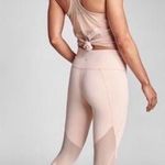 Athleta Eclipse 7/8 Tights Mesh Leggings Size Medium Pink Ballerina Gown Photo 1