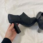 Y2K Chunky Black Structured Faux Leather Office Siren Retro Oxford Heels US 8.5 Photo 4