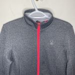 Spyder core sweater heathered grey and neon pink full zip soft shell jacket sz L Photo 40