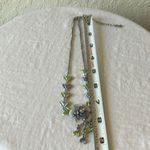 Silver Tone & Green/Blue Floral Necklace Photo 13