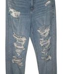 American Eagle Jeans Womens 8 Curvy Mom Jean 90s Distressed Light High Rise Blue Photo 0