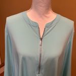 Ellen Tracy  Women's Roll Tab Sleeve‎  1/4 Zip Crew Neck Blouse Top Size XL Photo 4