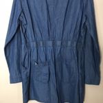K/lab  patched long sleeve button down denim romper size large Photo 13