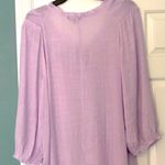 Unique spectrum Womens Blouse Plus Size 2X Purple Ruffle Tie Bow 3/4 Sleeve Top Photo 2