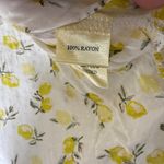 Dylan  White Yellow Lemon Print Long Sleeve Blouse Small Photo 4