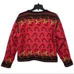 Icelandic Design Womens Zip Up Wool Textured Sweater Jacket Red Size M Photo 1