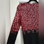 Antonio Melani Elegant Sequin Maroon & Black Sequin 100% Wool Sweater Size Med Photo 5