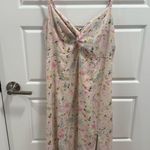 Abercrombie & Fitch Abercrombie Twist Front Floral White Midi Dress Photo 3