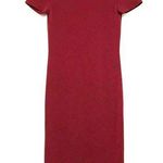Forever 21 NWOT Dark Red Crew Neck Bodycon Midi Tee Shirt Dress Small Photo 0