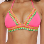 Becca NWT  Delilah Crochet Halter Bikini Top - Med‎ Photo 0