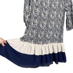 Flamingo Urban Ditsy Floral Double Ruffle Hem Blouse White Photo 1