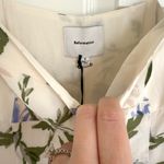 Reformation  Emely Dress Midi Length Serenity Ivory Lilac Floral Lace Up French Photo 9