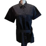 Banana Republic  Military Shirt Navy Blue Size Medium S/S Belted MILI Safari Photo 0