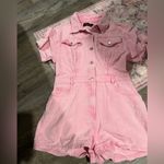 fab'rik Fab’rim pink denim Short Sleeve Romper Photo 3